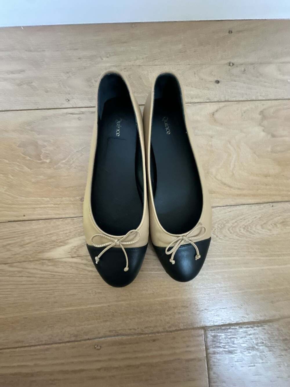 Quince Cap-Toe Ballet Flats with Bow Detail